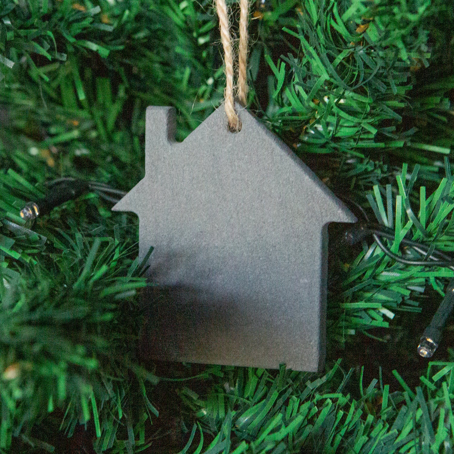 House Slate Christmas Tree Decoration - Pack of Six