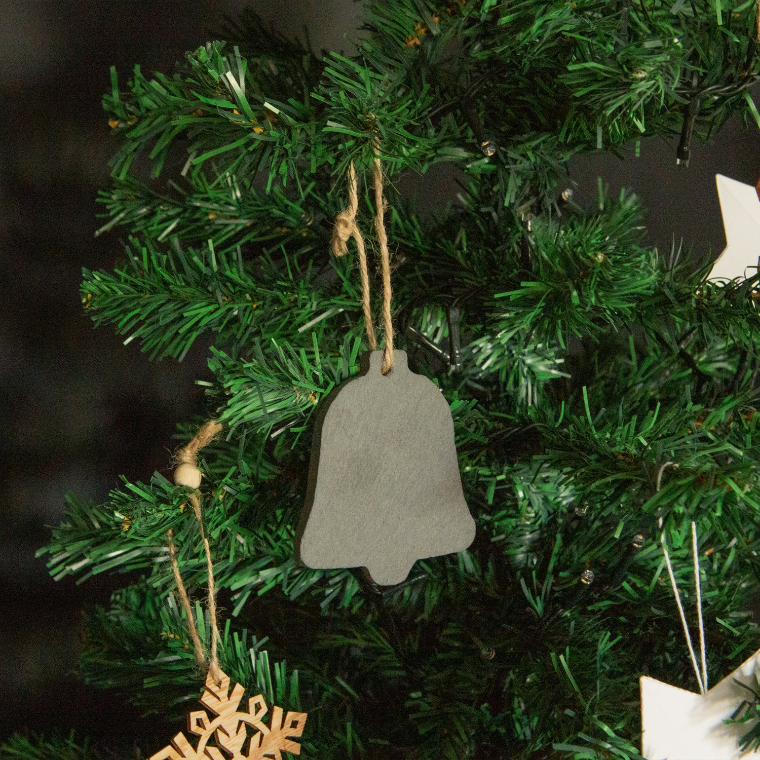 Bell Slate Christmas Tree Decoration - Pack of Six