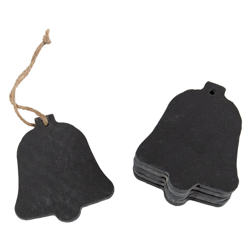 Bell Slate Christmas Tree Decoration - Pack of Six - By Nicola Spring