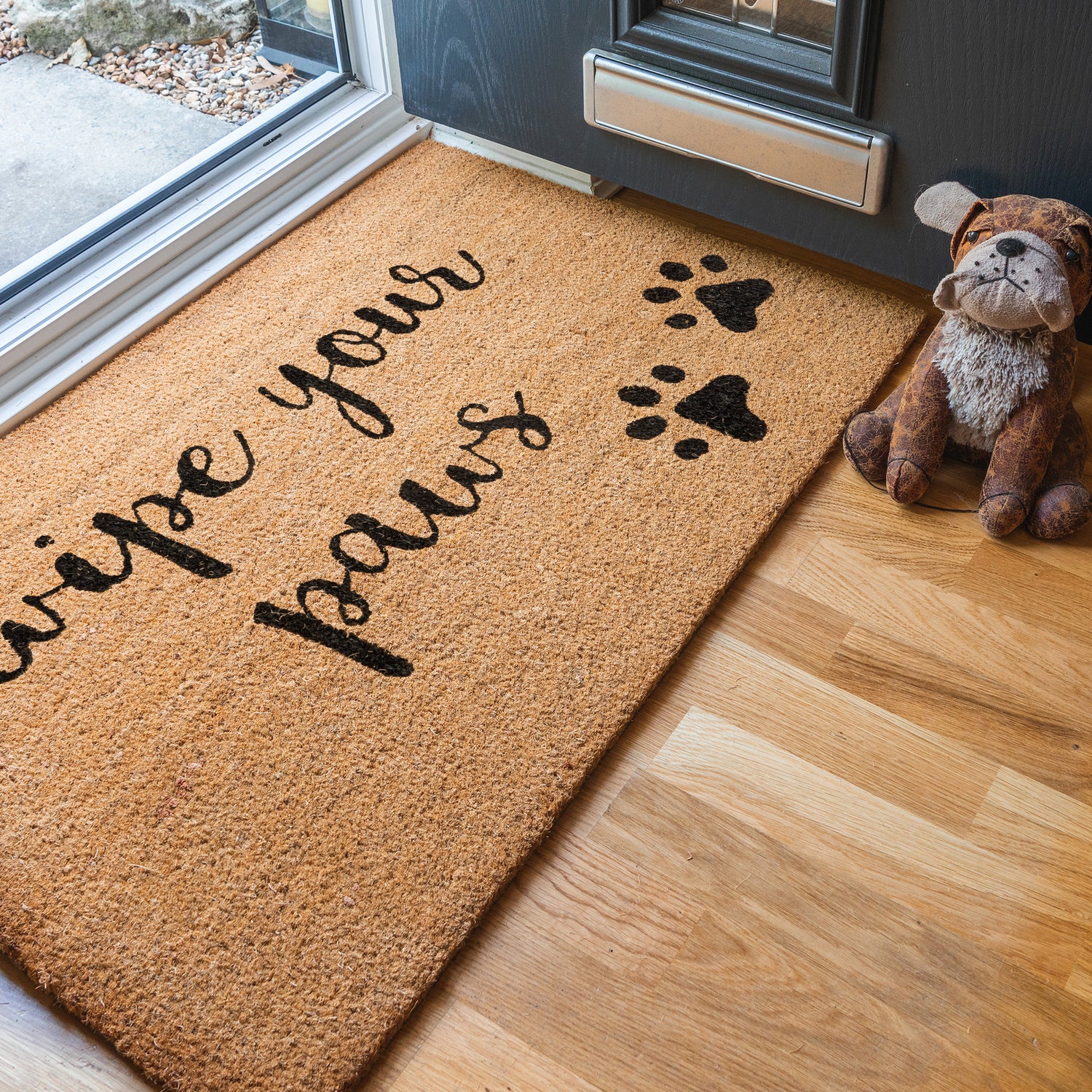 90cm x 60cm Wipe Your Paws Coir Door Mat