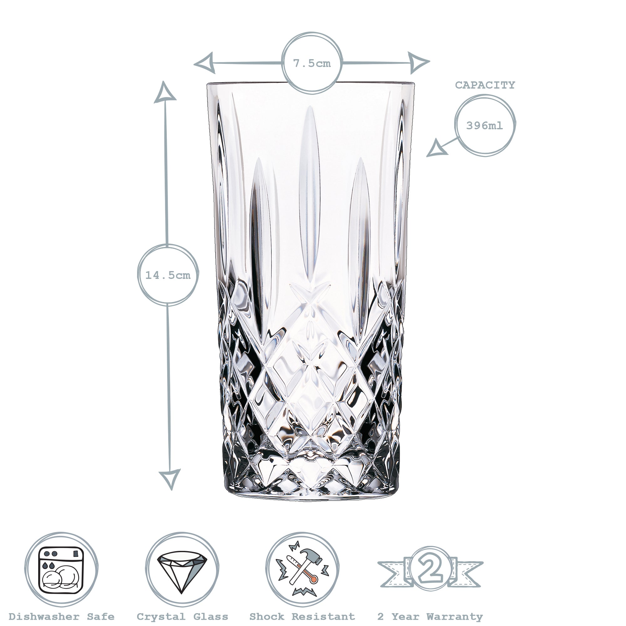 396ml Orchestra Highball Glasses - Pack of Six