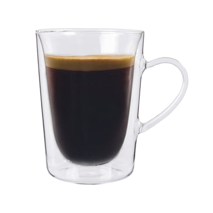 285ml Double Walled Glass Mugs - Pack of Two