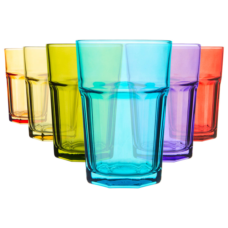 365ml Coloured Highball Glasses - Pack of Six - By Rink Drink