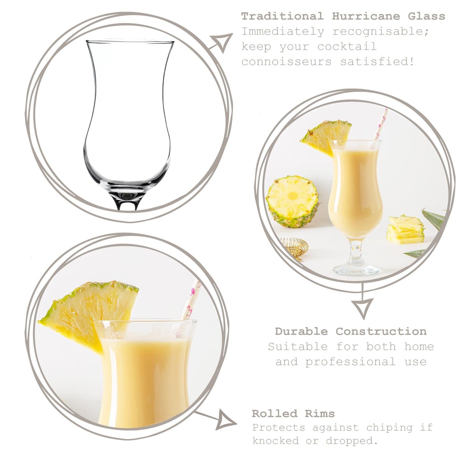 380ml Fiesta Pina Colada Glasses - Pack of Six