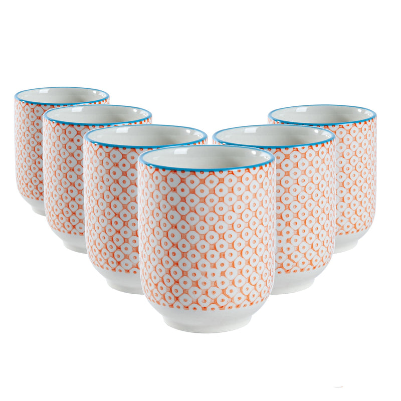 280ml Hand Printed China Tumblers - Pack of Six - By Nicola Spring