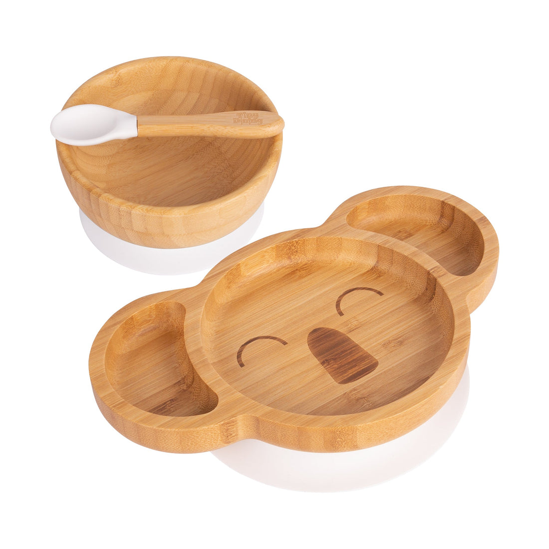 Kit the Koala Bamboo Suction Dinner Set - White