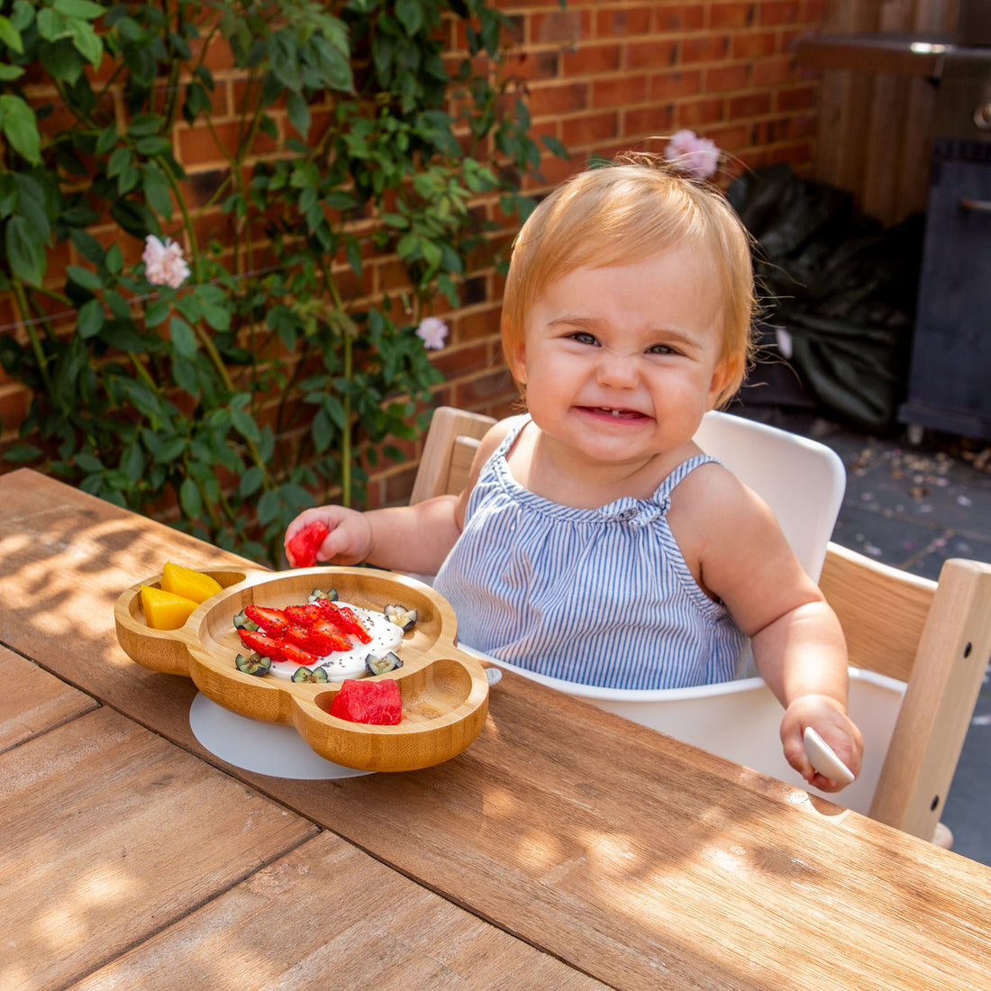 Kit the Koala Bamboo Suction Dinner Set - Grey