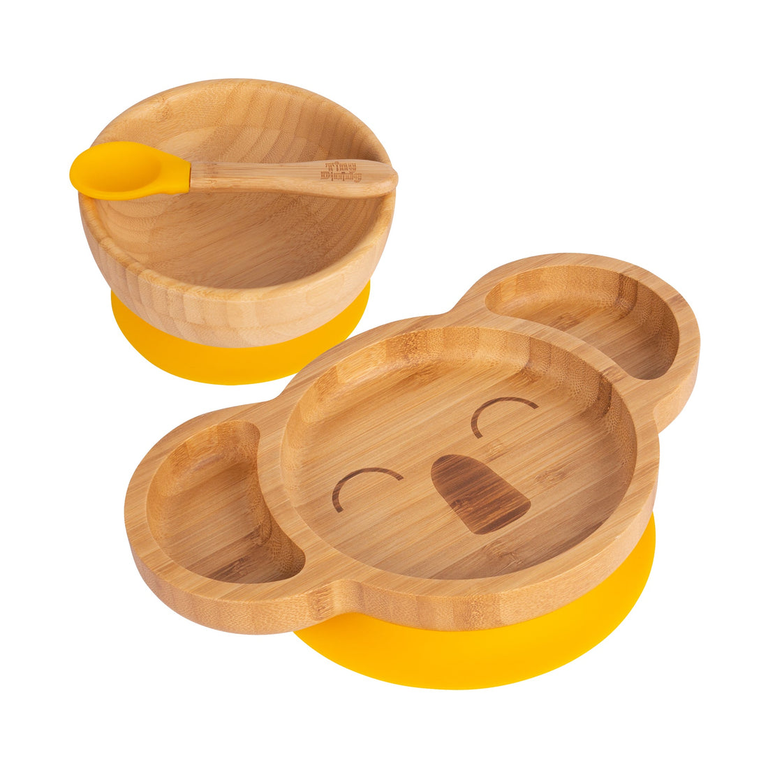 Kit the Koala Bamboo Suction Dinner Set - Yellow