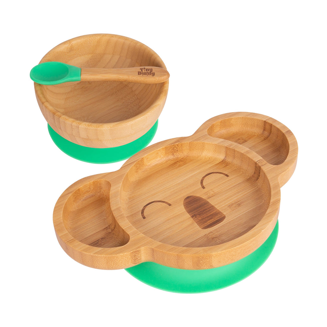 Kit the Koala Bamboo Suction Dinner Set - Green