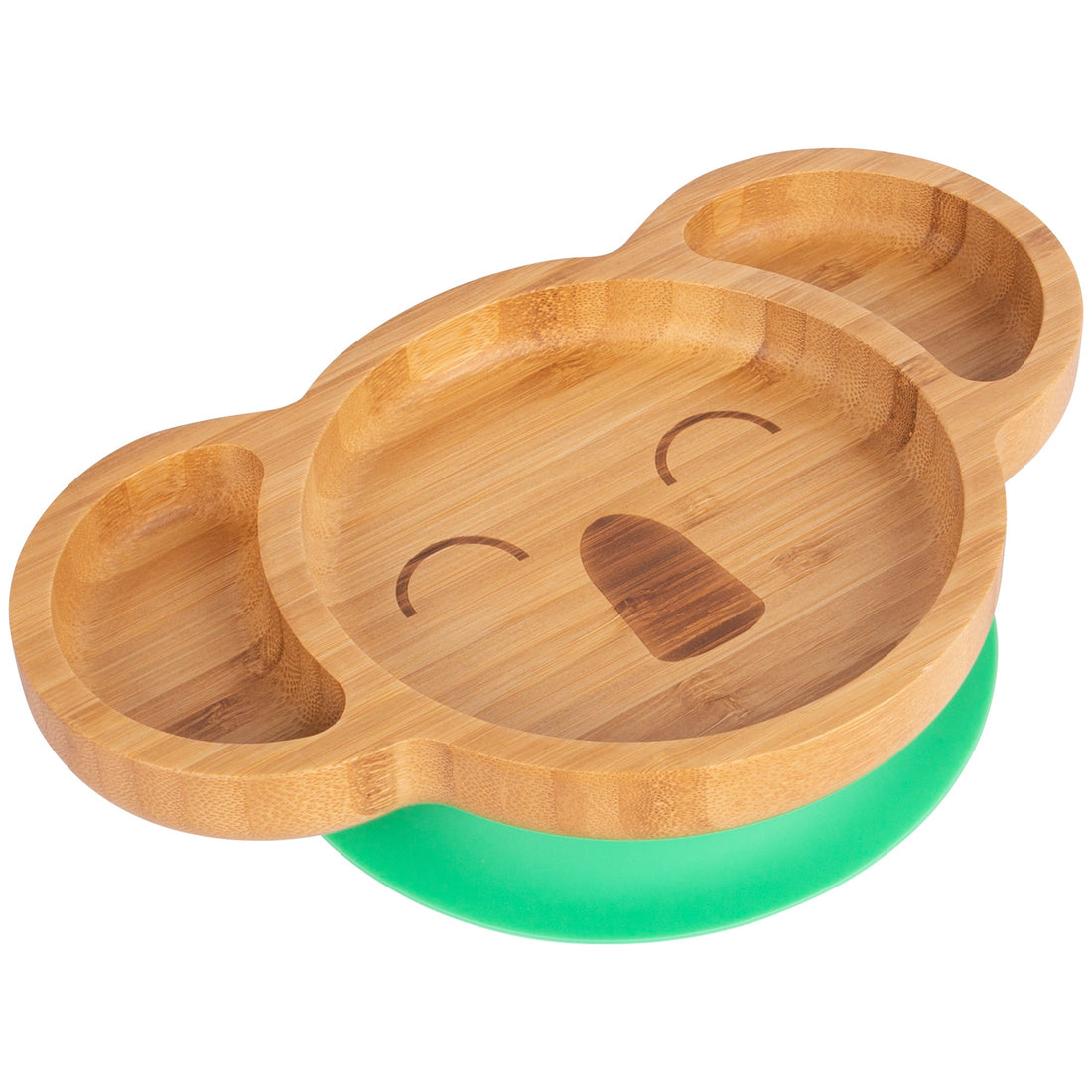 Kit the Koala Bamboo Baby Feeding Plate with Green Suction Cup