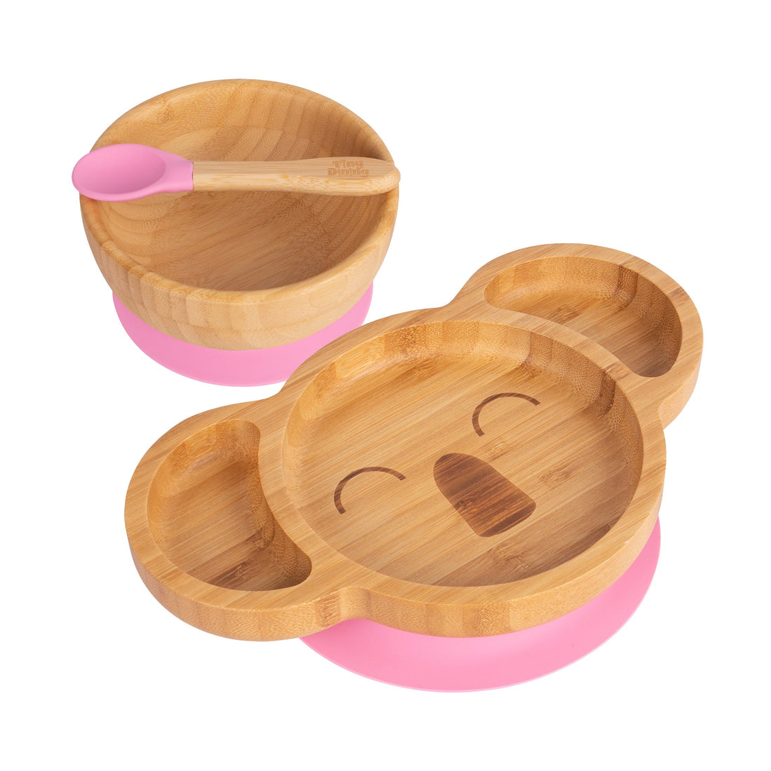 Kit the Koala Bamboo Suction Dinner Set - Pink