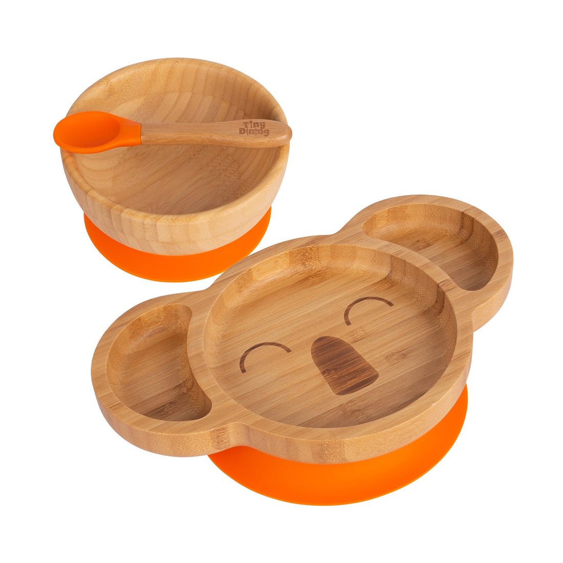 Kit the Koala Bamboo Suction Dinner Set - Orange