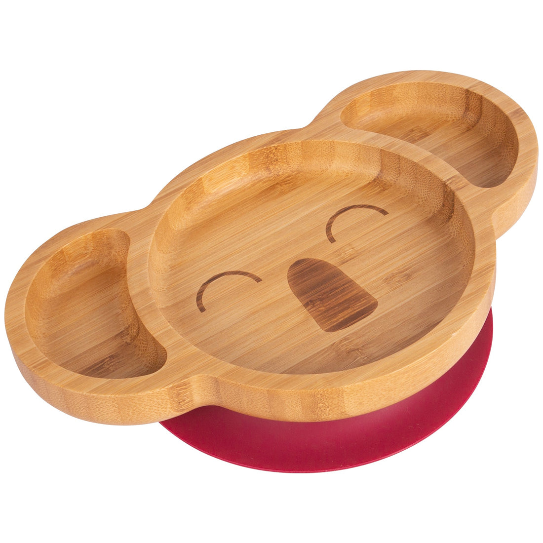 Kit the Koala Bamboo Baby Feeding Plate with Red Suction Cup