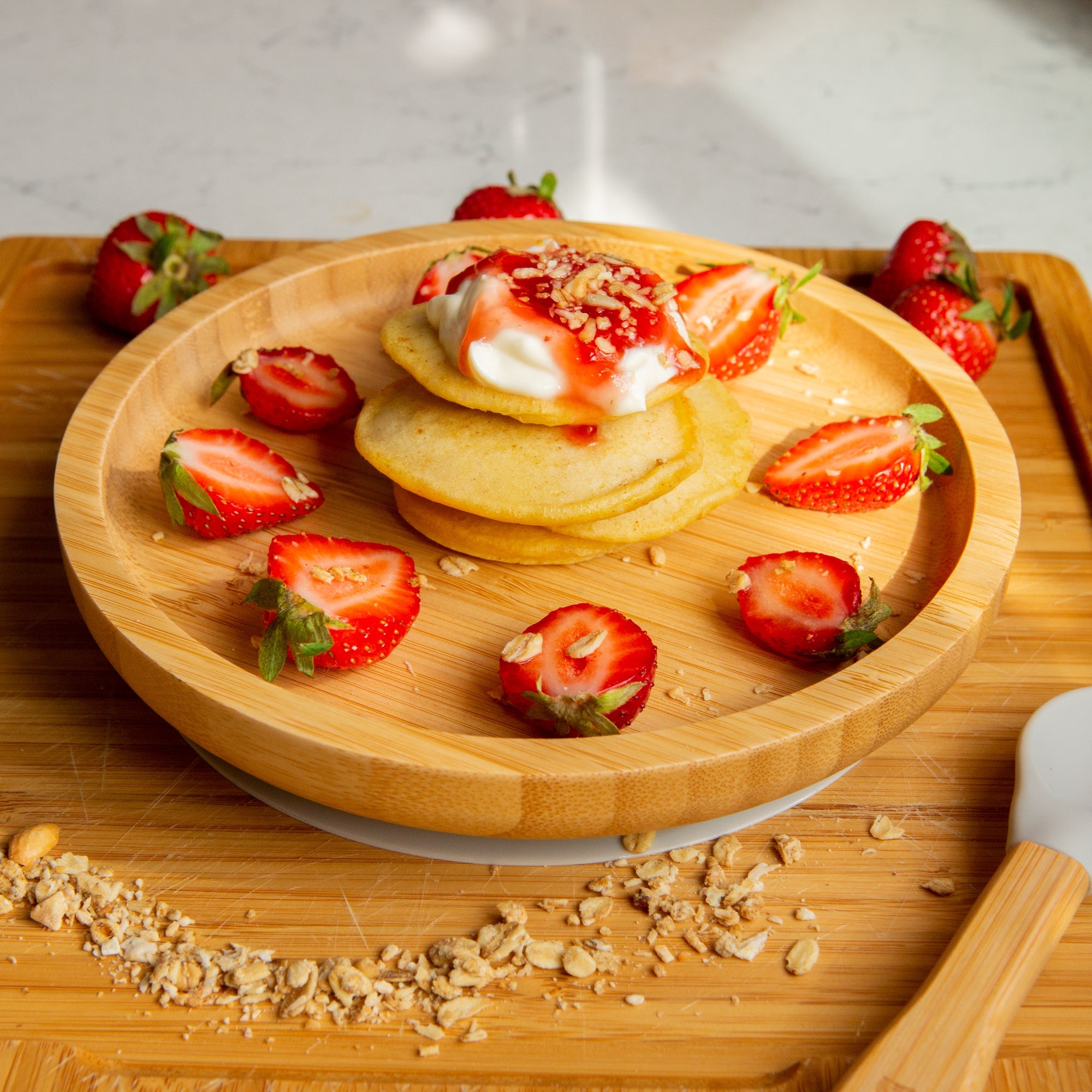 Round Open Bamboo Suction Plate
