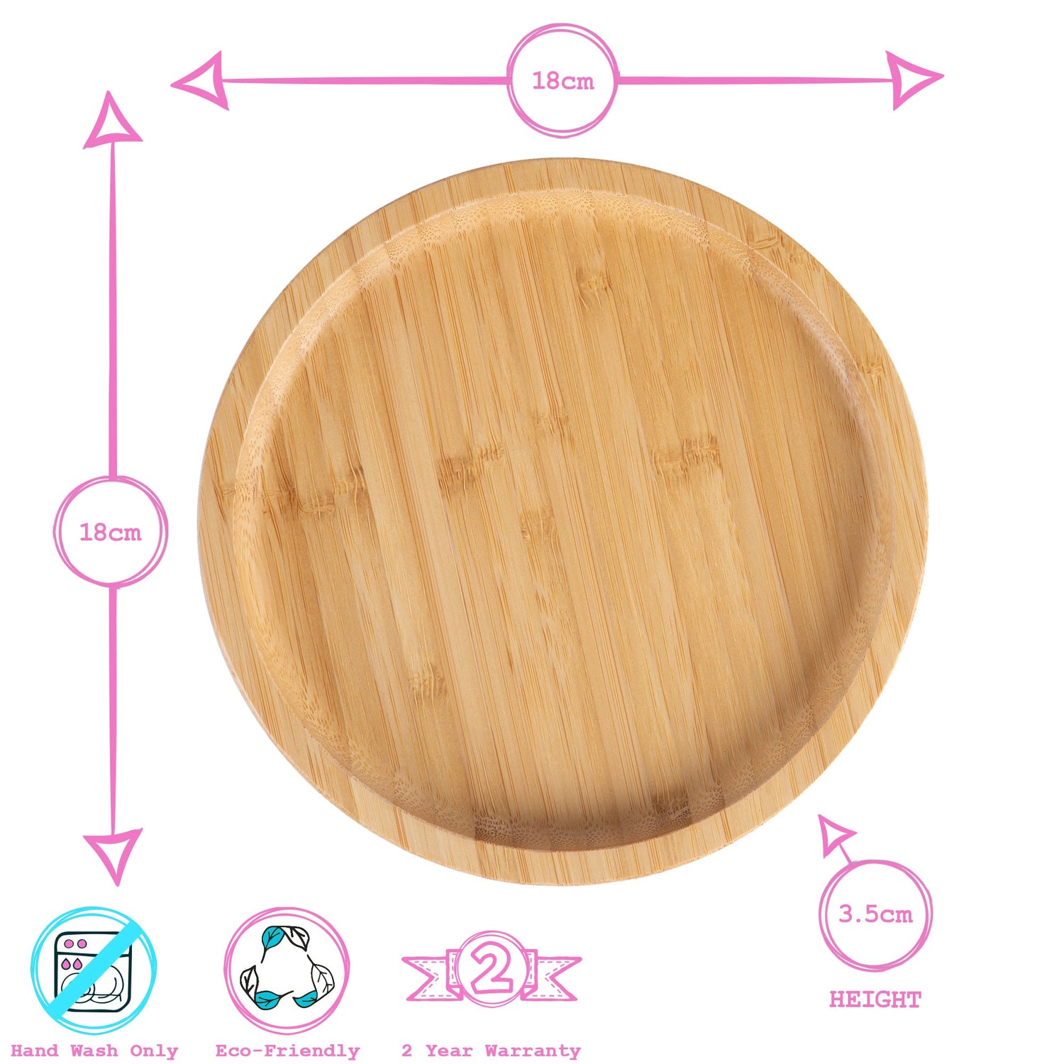 Round Open Bamboo Suction Dinner Set