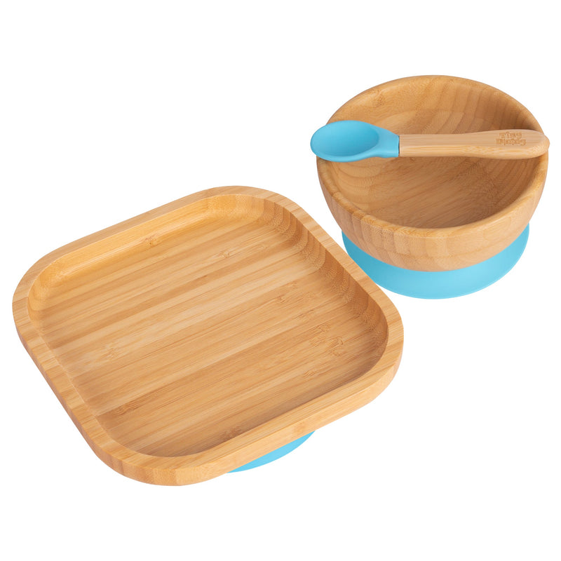 Square Open Bamboo Suction Dinner Set - By Tiny Dining