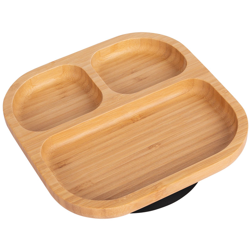 Square Divider Bamboo Suction Plate - By Tiny Dining
