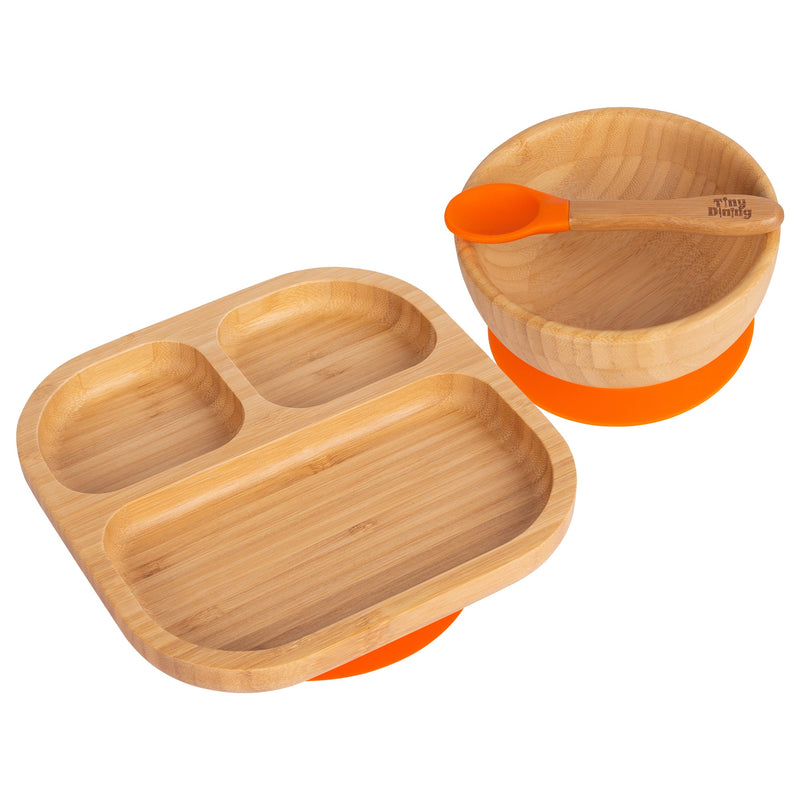 Square Divider Bamboo Suction Dinner Set - By Tiny Dining