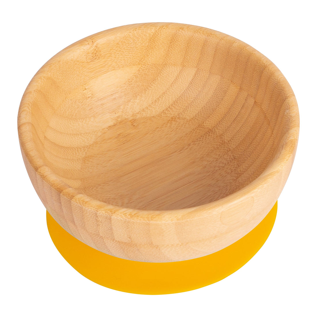 Bamboo Baby Feeding Bowl with Yellow Suction Cup