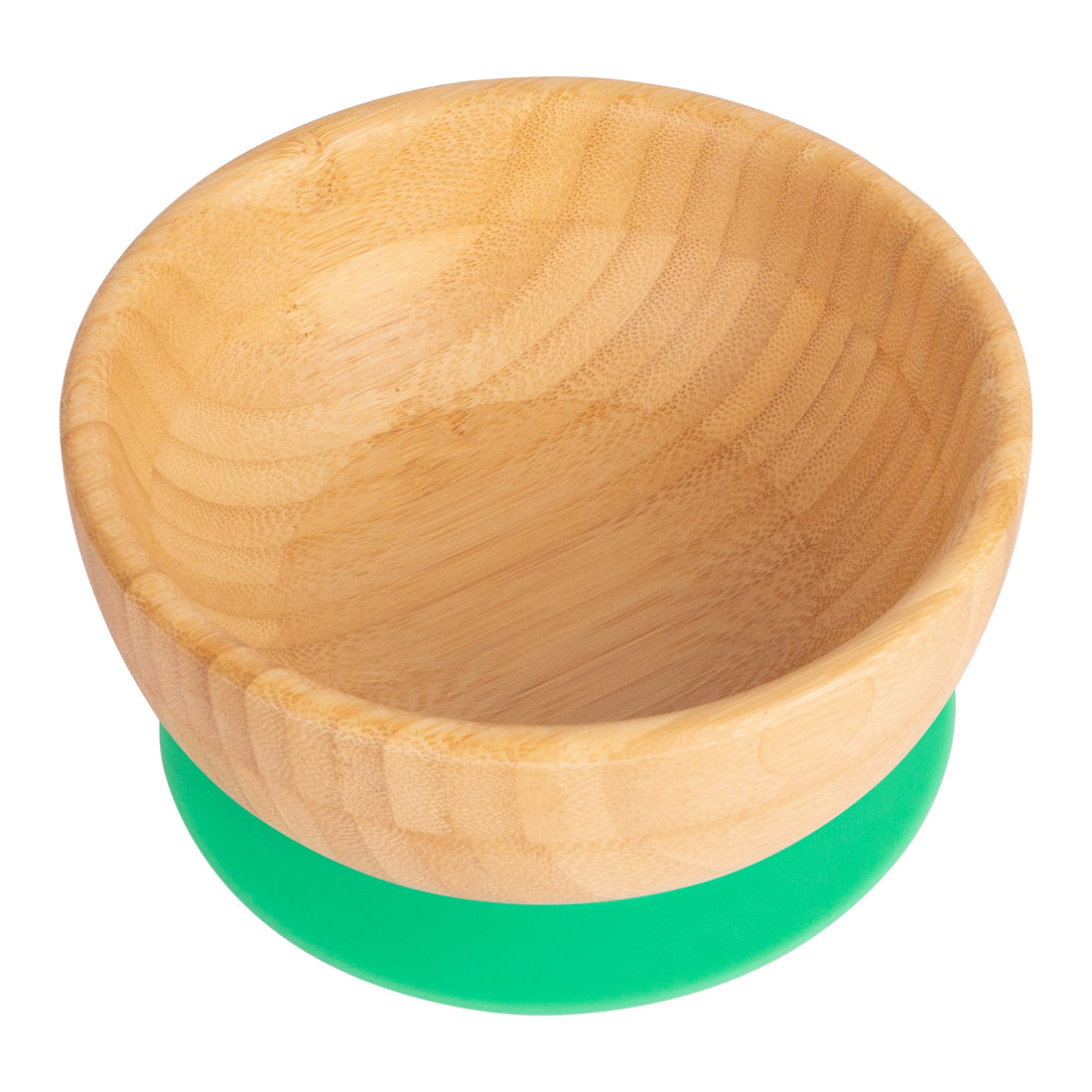 Bamboo Baby Feeding Bowl with Green Suction Cup