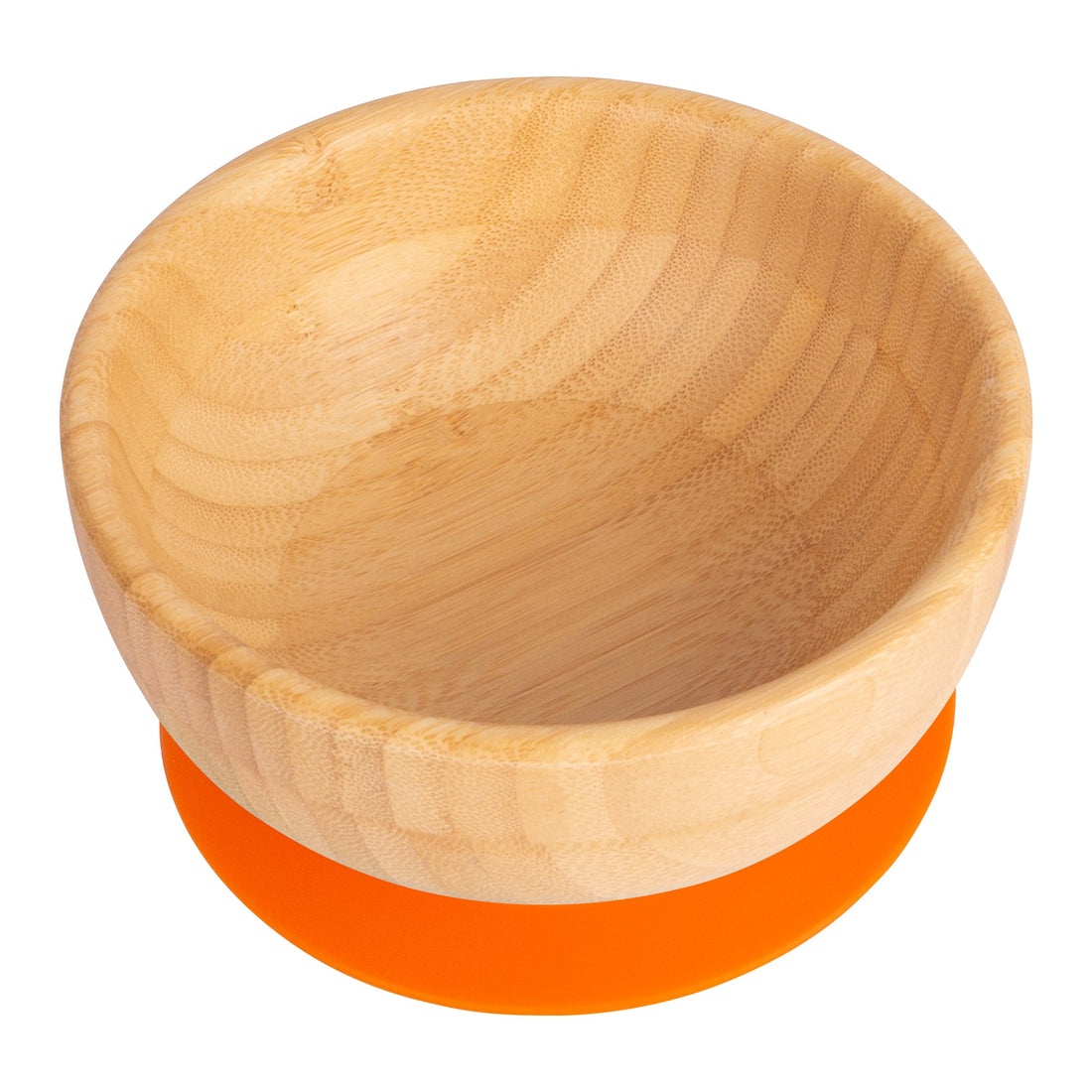 Bamboo Baby Feeding Bowl with Orange Suction Cup
