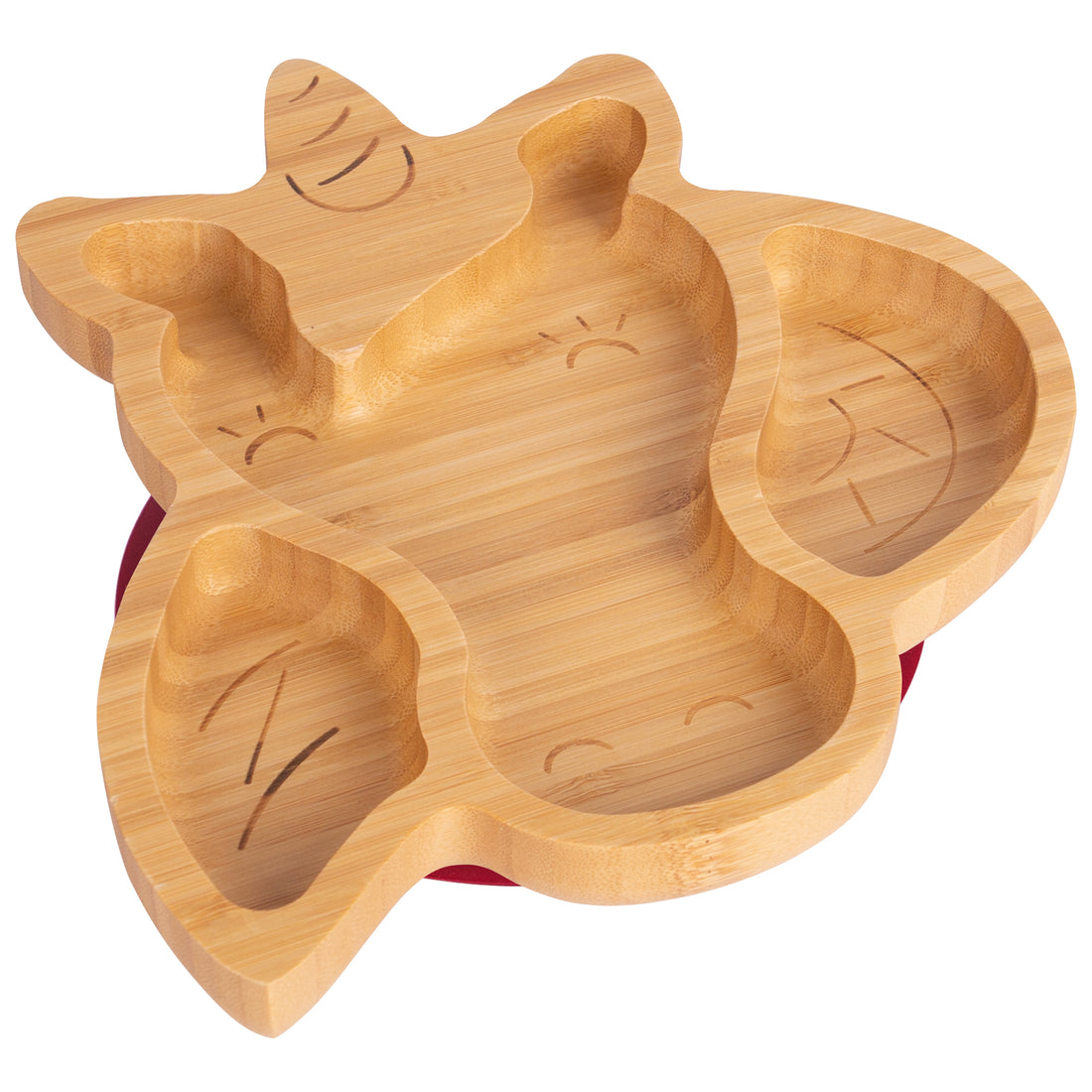 Bella the Unicorn Bamboo Baby Feeding Plate with Red Suction Cup