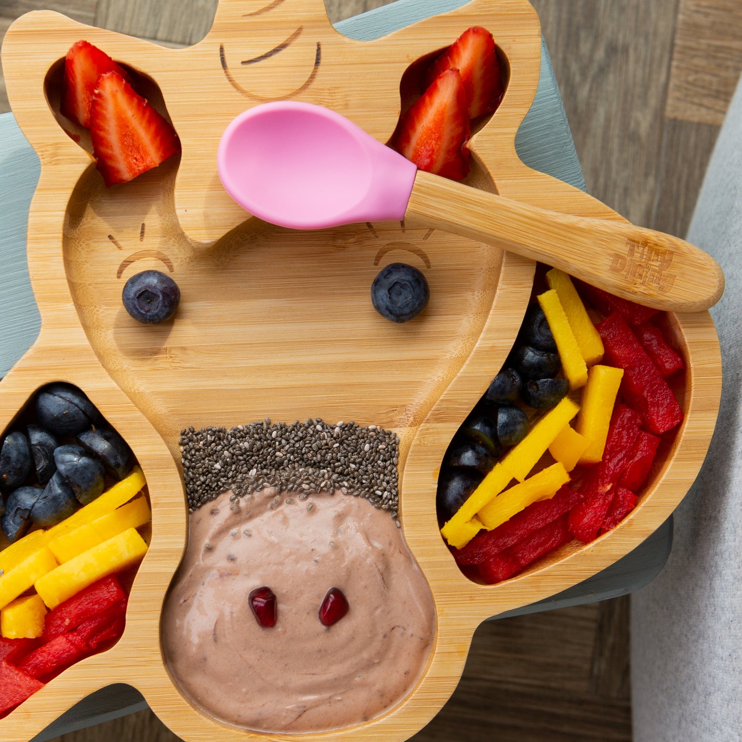 Bella The Unicorn Bamboo Suction Plate