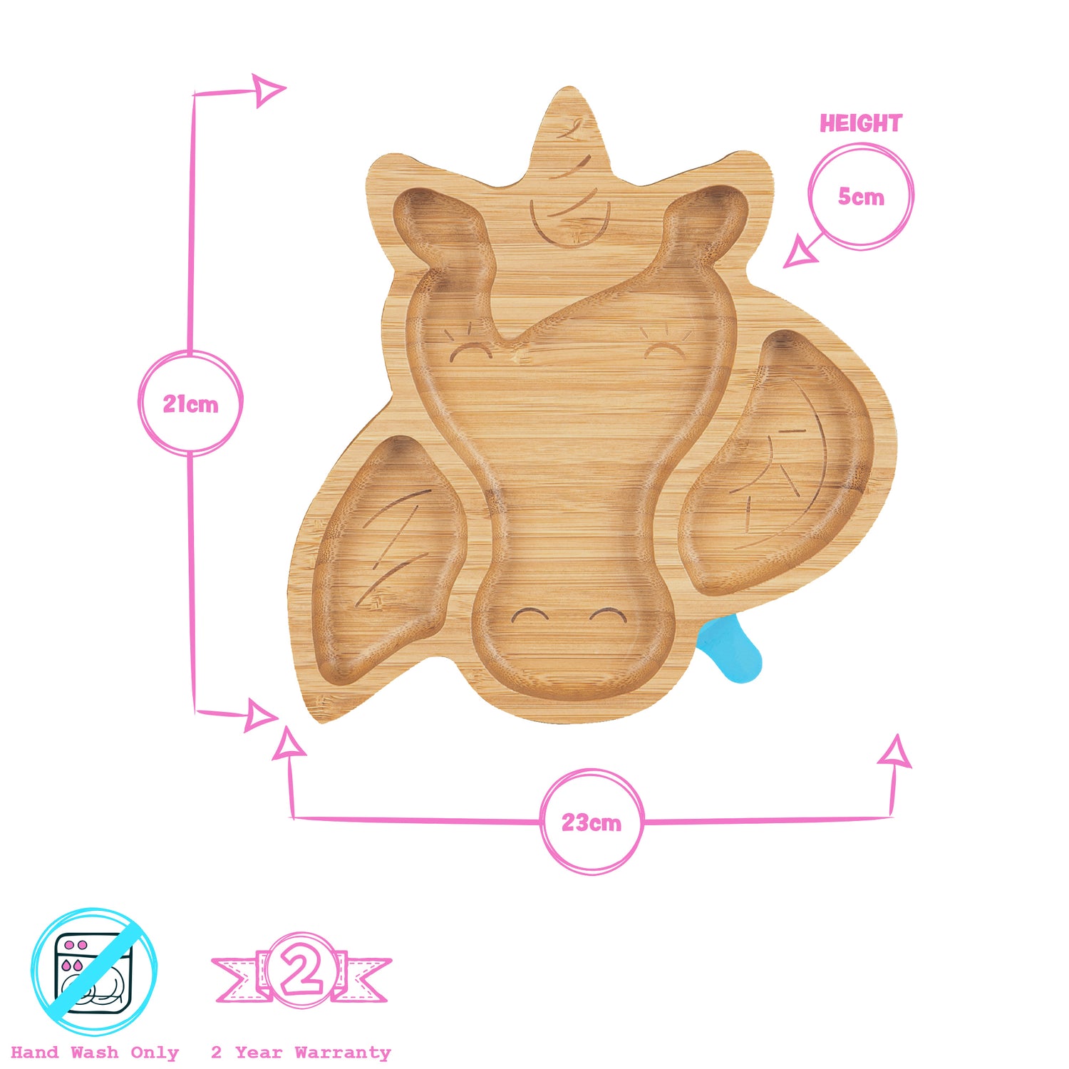 Bella The Unicorn Bamboo Suction Dinner Set