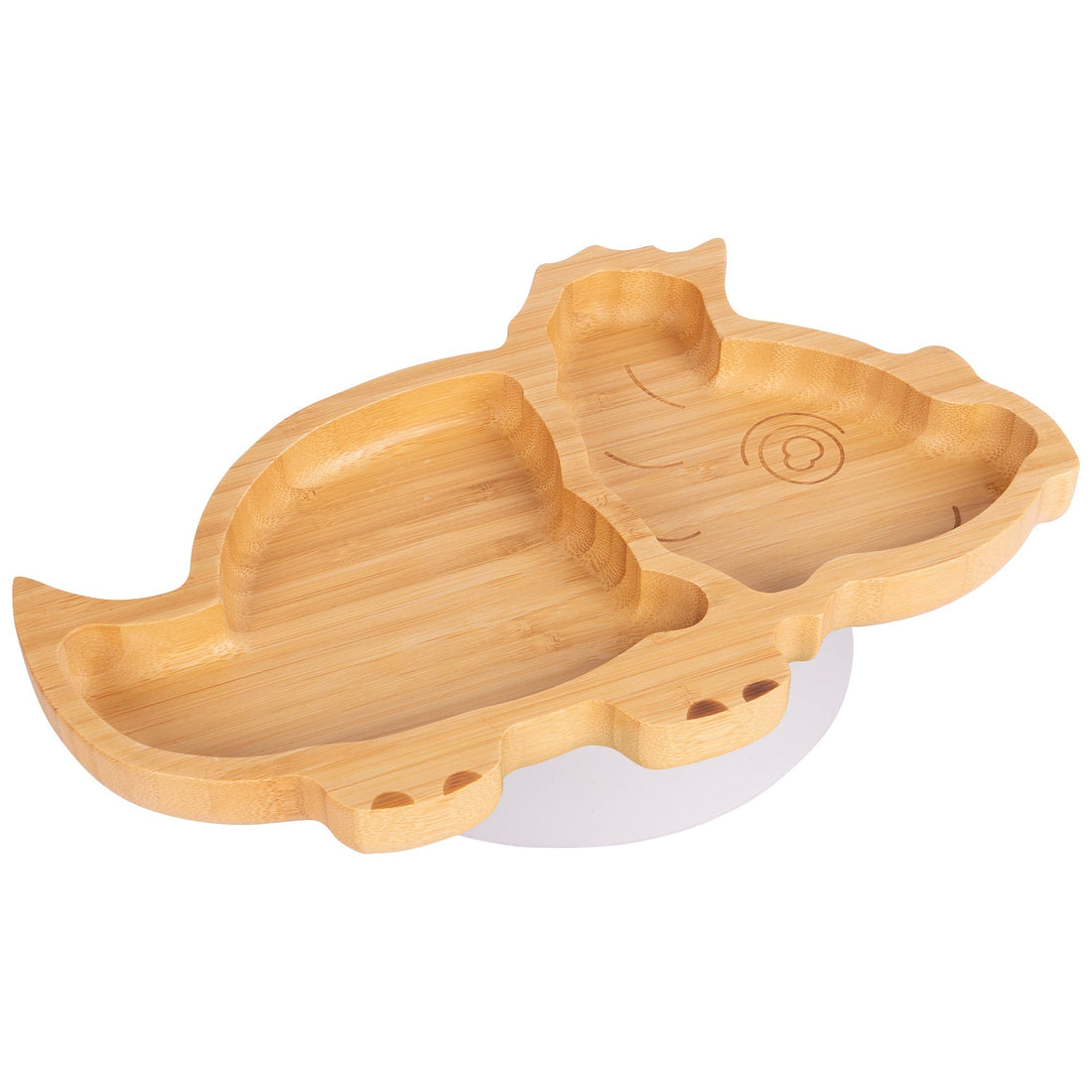 Dani the Dinosaur Bamboo Baby Feeding Plate with White Suction Cup