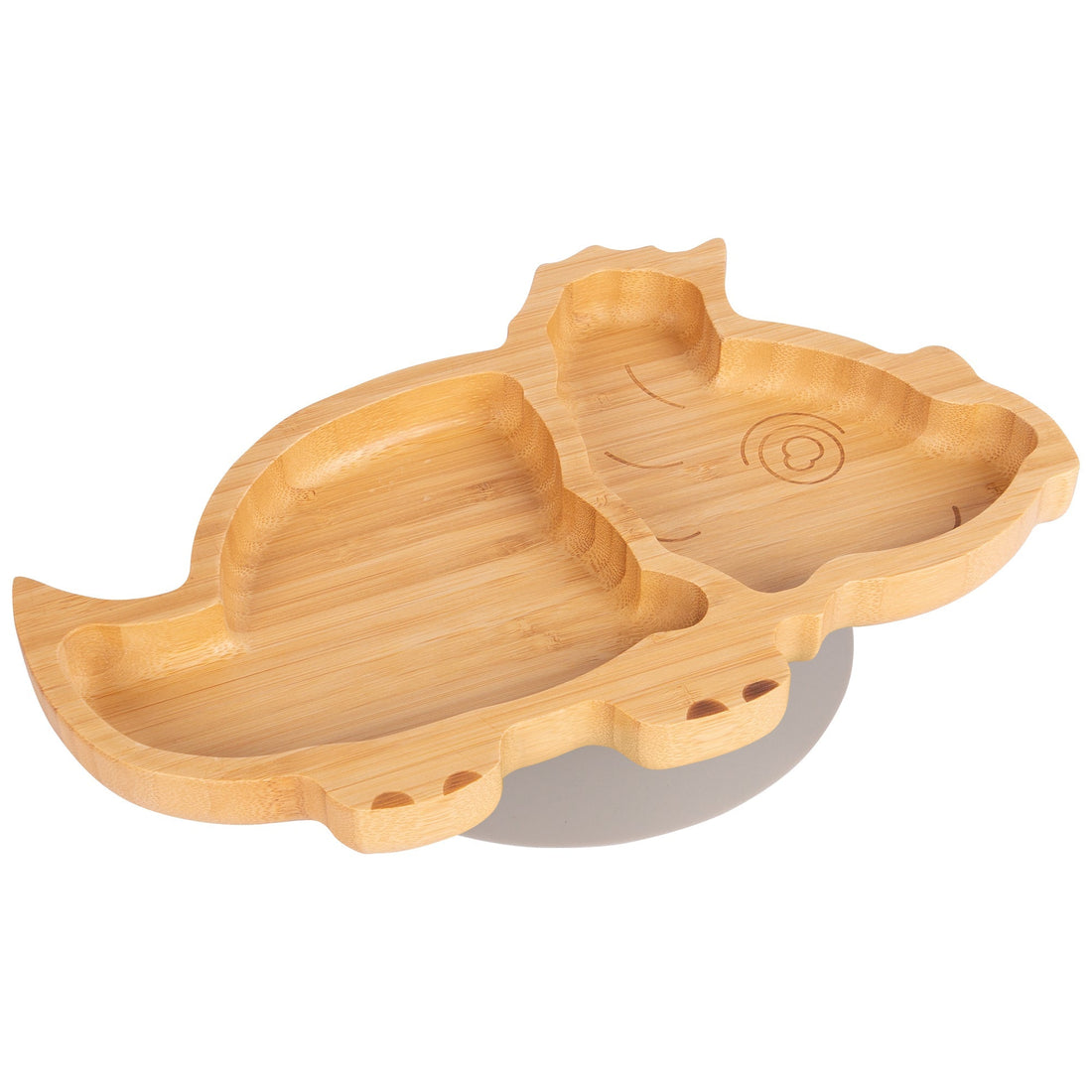 Dani the Dinosaur Bamboo Baby Feeding Plate with Grey Suction Cup