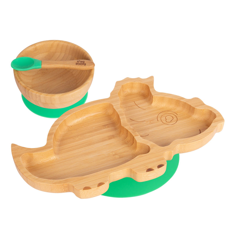 Dani The Dinosaur Bamboo Suction Dinner Set - By Tiny Dining