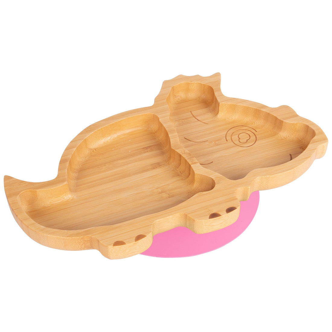 Dani the Dinosaur Bamboo Baby Feeding Plate with Pink Suction Cup