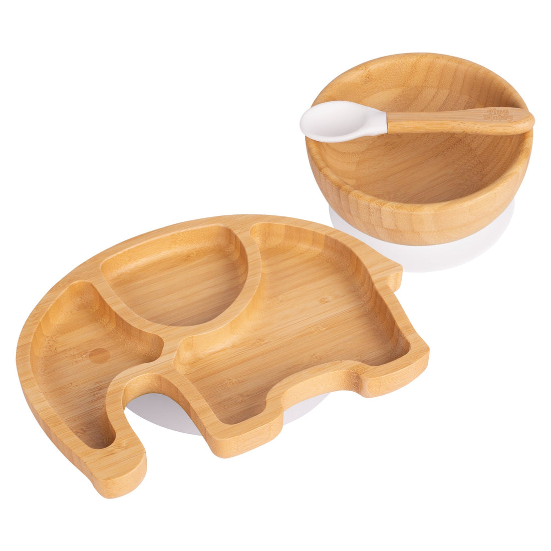 Eden the Elephant Bamboo Suction Dinner Set - White