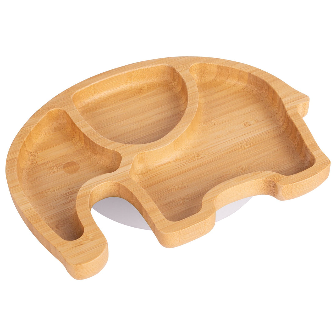 Eden the Elephant Bamboo Baby Feeding Plate with White Suction Cup