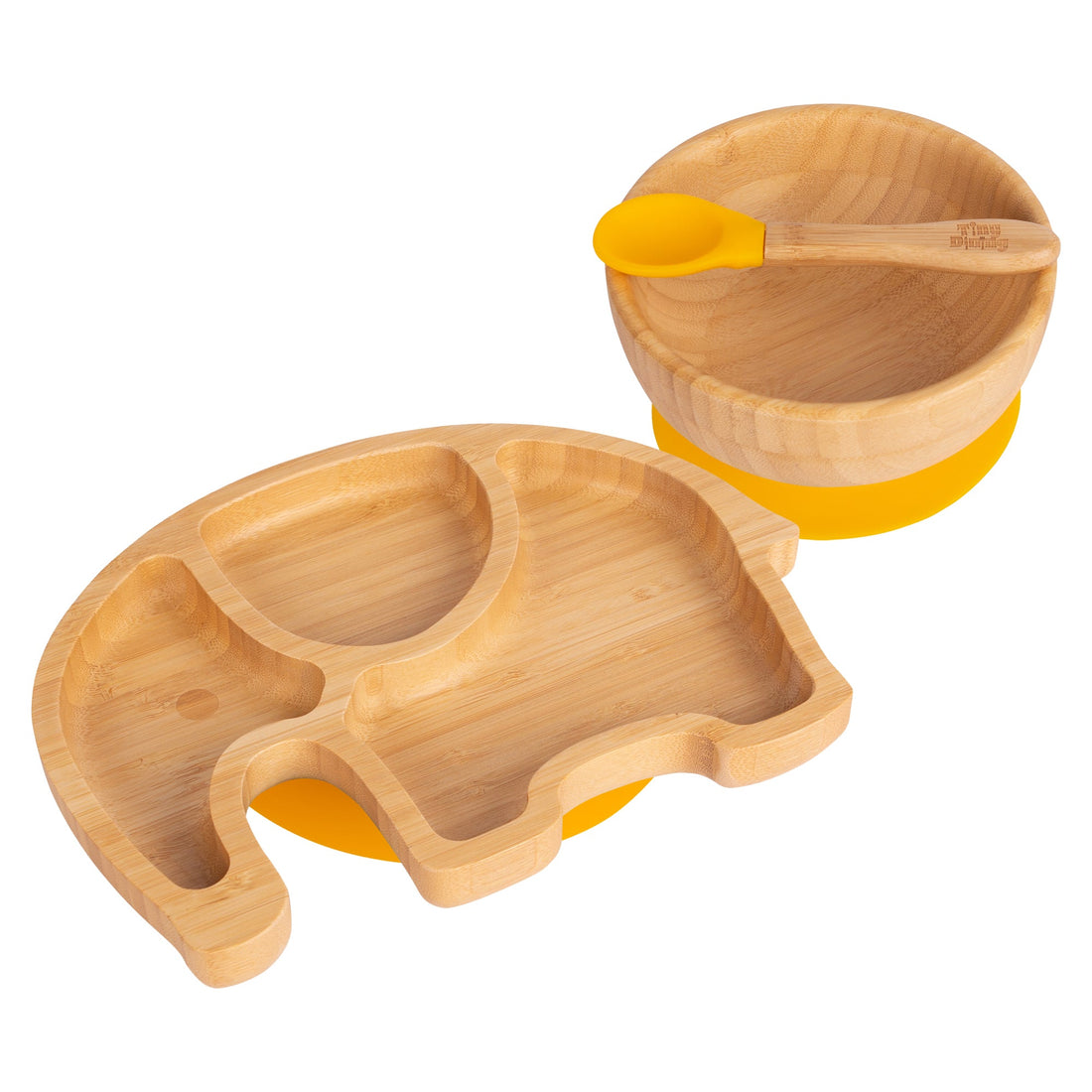 Eden the Elephant Bamboo Suction Dinner Set - Yellow