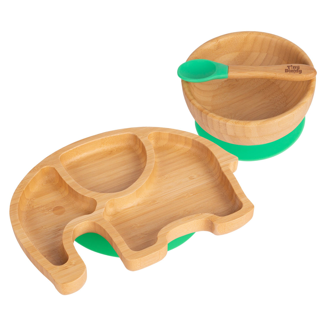 Eden the Elephant Bamboo Suction Dinner Set - Green