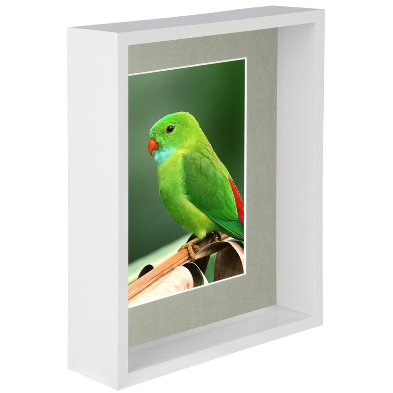 8" x 10" White 3D Deep Box Photo Frame with 5" x 7" Mount - by Nicola Spring