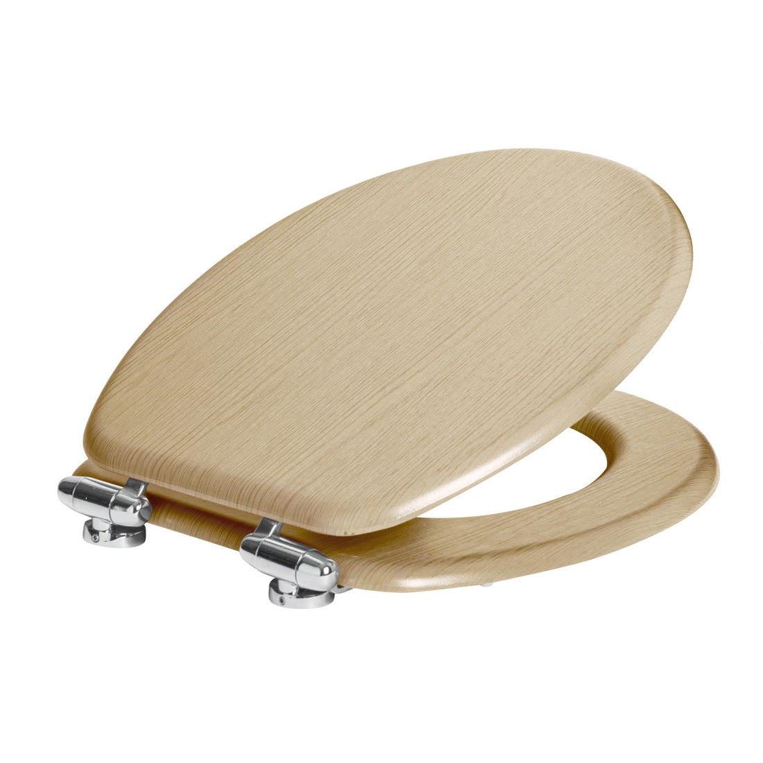 Soft-Close Wooden Toilet Seat - Light Oak