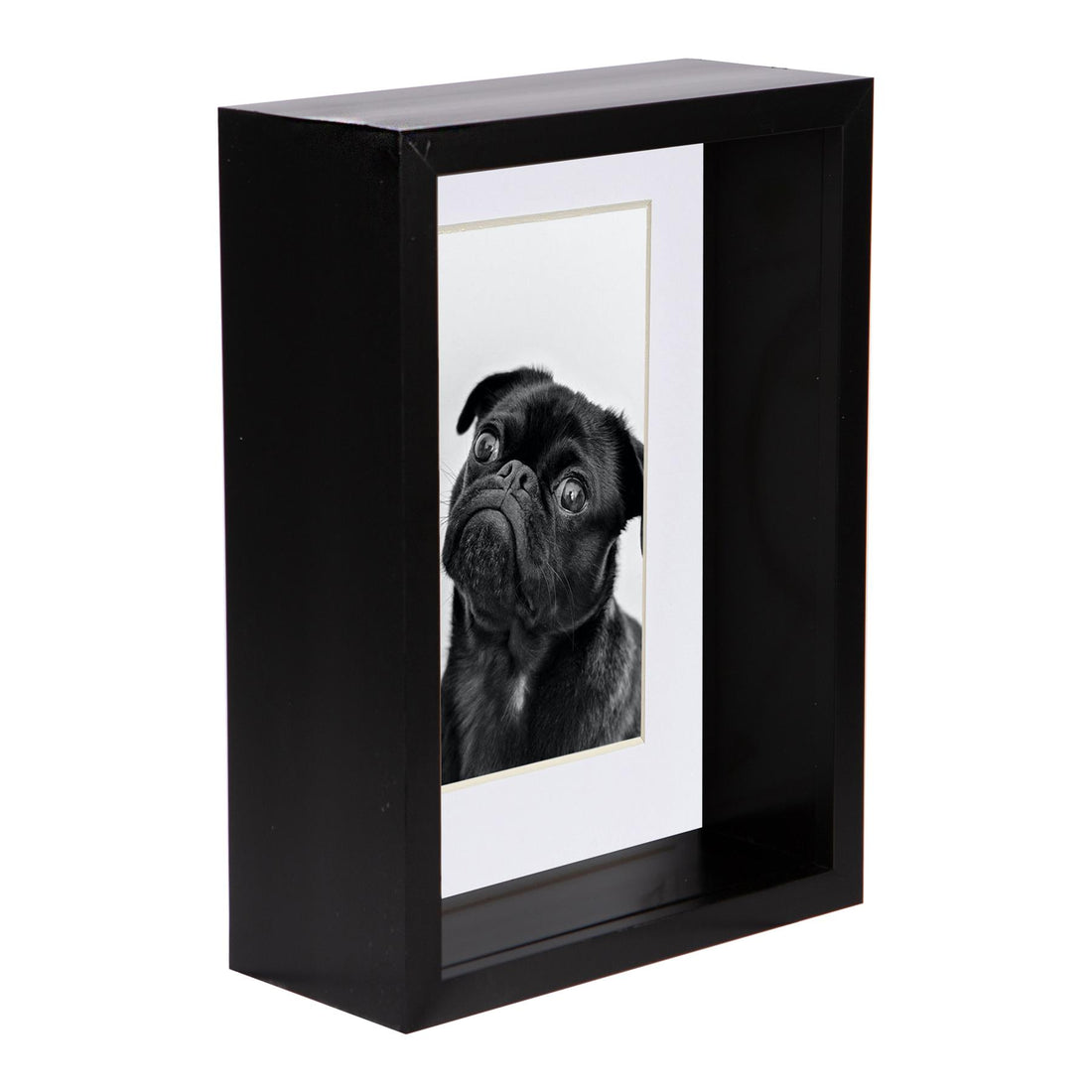 Black 5" x 7" Deep Shadow Box Photo Frame with 4" x 6" White Mount