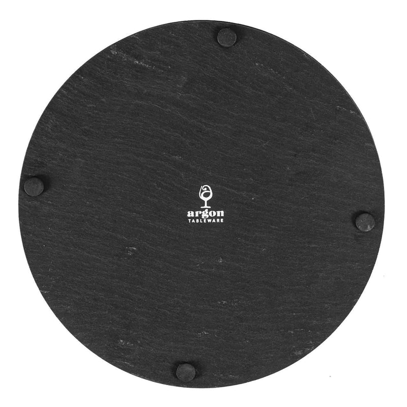 30cm Round Linea Slate Placemats - Pack of Six - By Argon Tableware