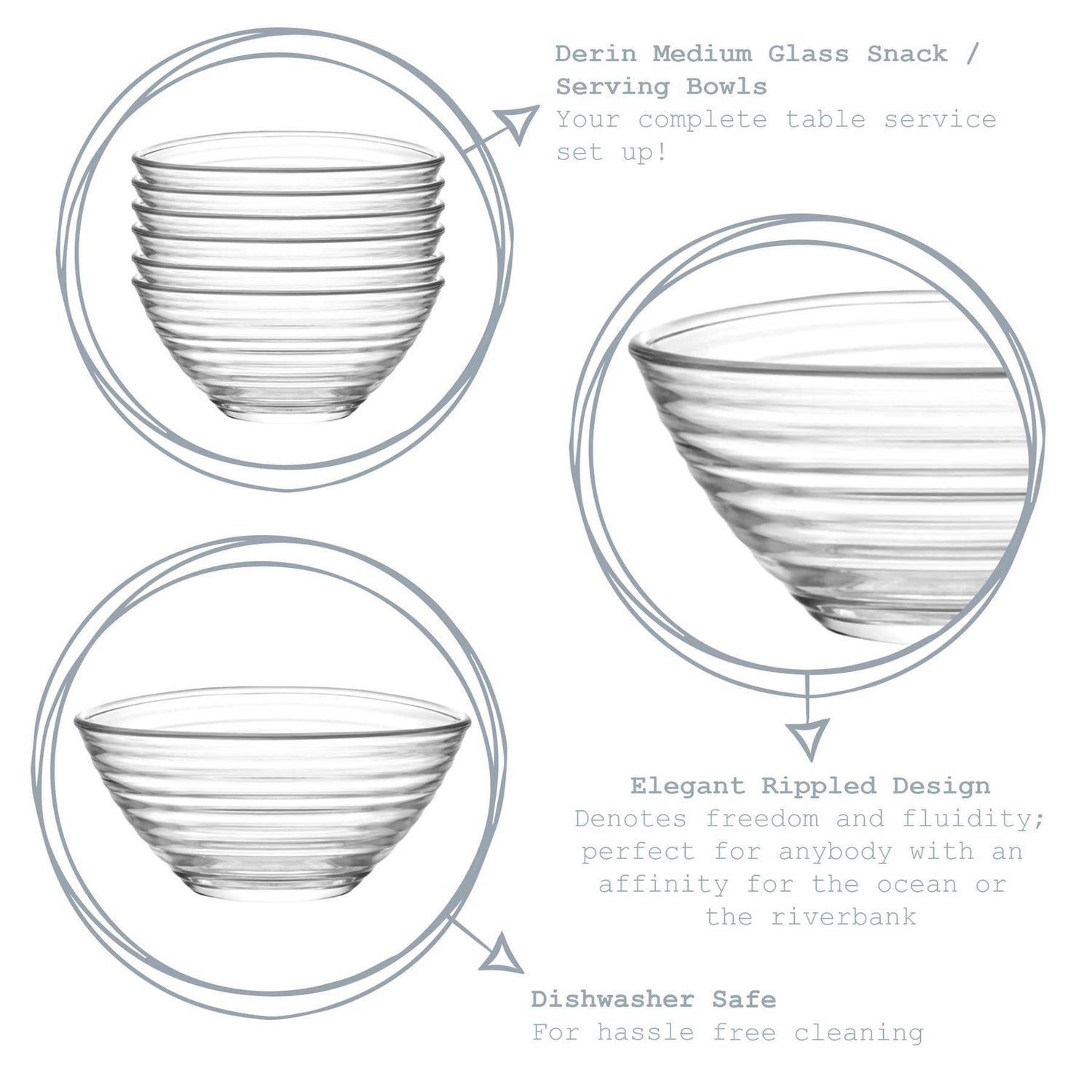 11cm Derin Glass Serving Bowl