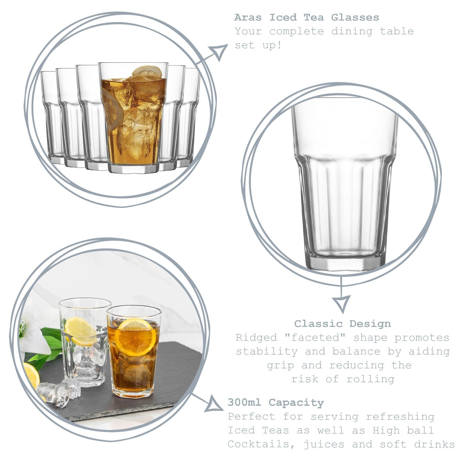 300ml Aras Highball Glasses - Pack of Six