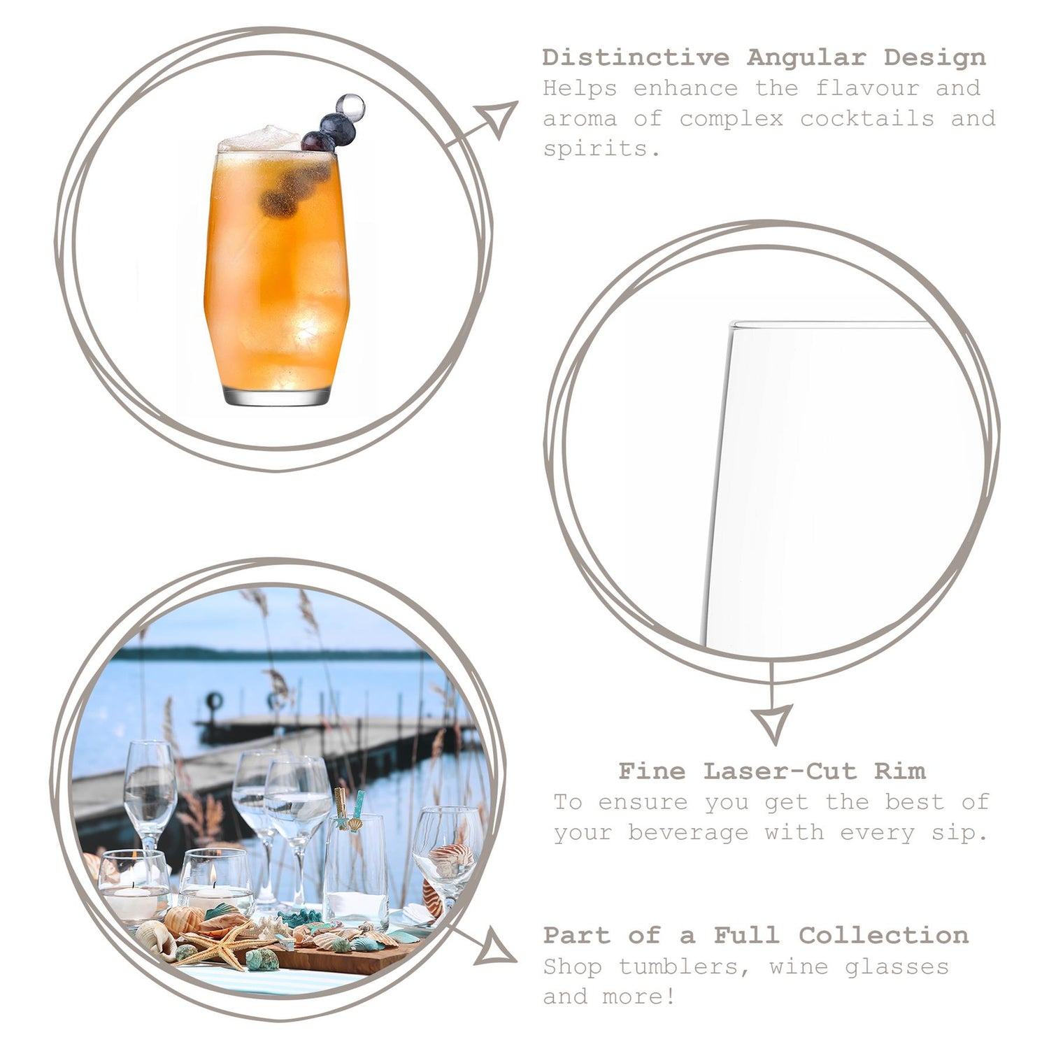 495ml Ella Highball Glasses - Pack of Six