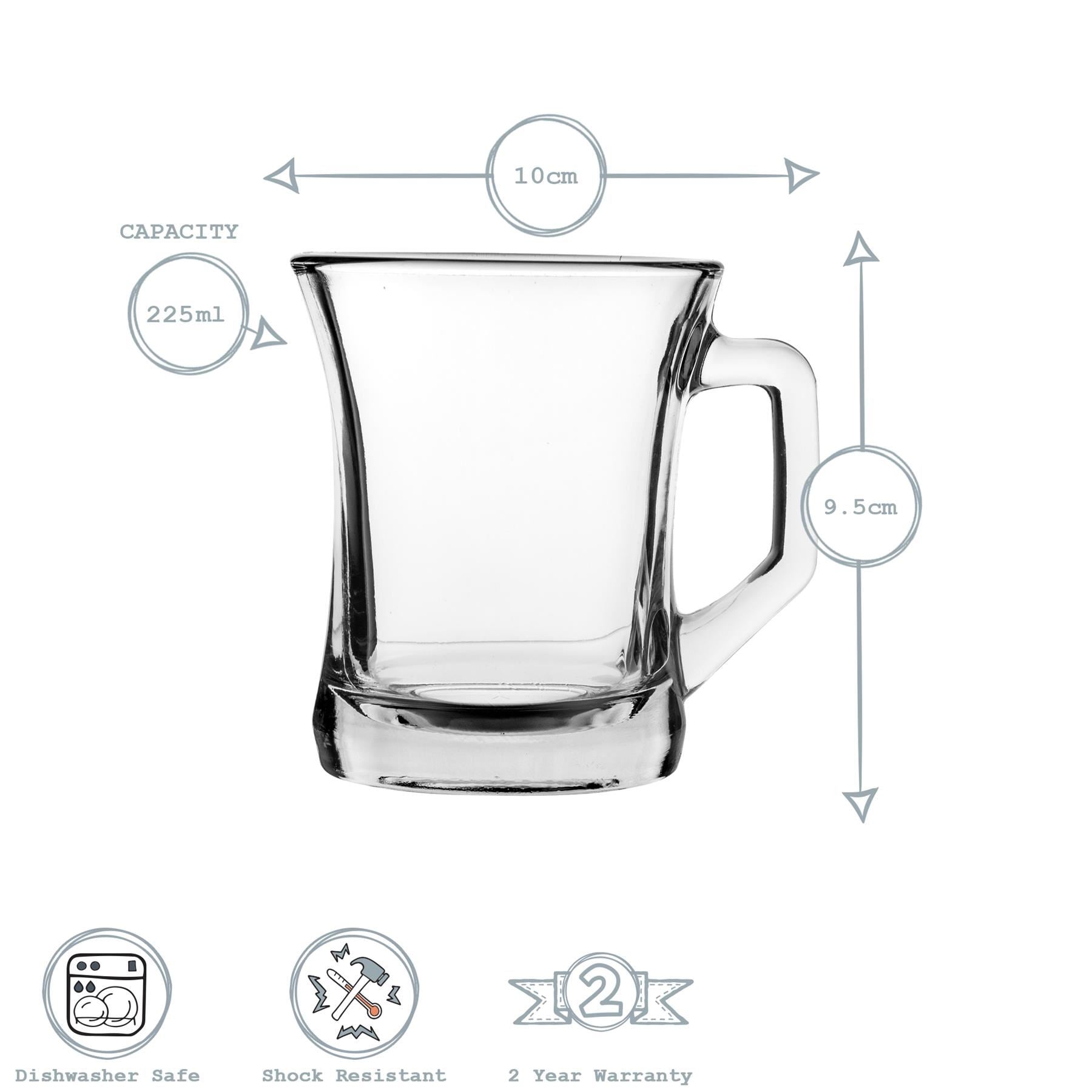 225ml Zen+ Glass Cups - Pack of Six