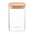 1L Square Glass Storage Jar with Wooden Lid - By Argon Tableware