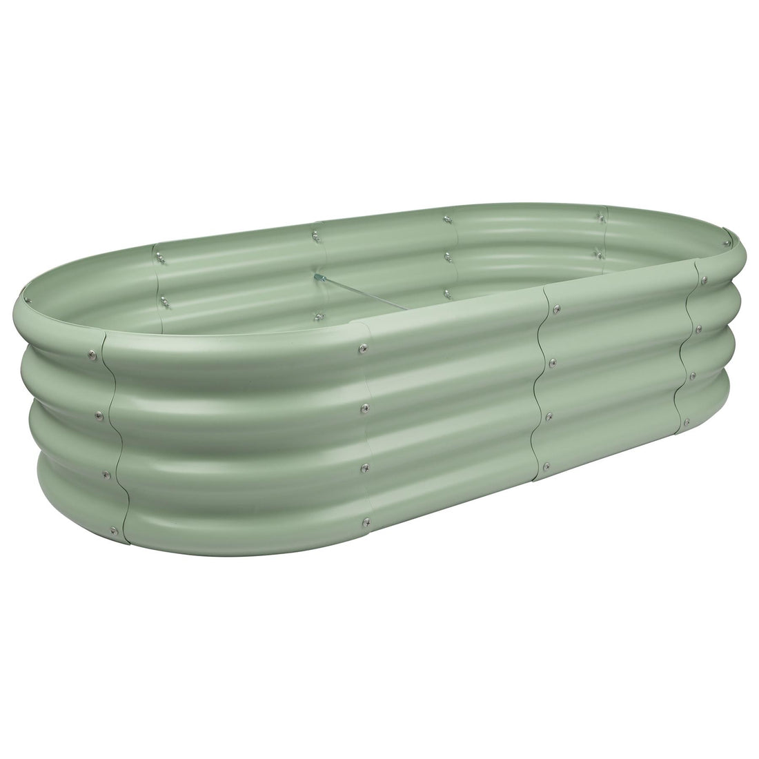 Green Rounded Galvanised Steel Raised Garden Bed - 120cm x 60cm