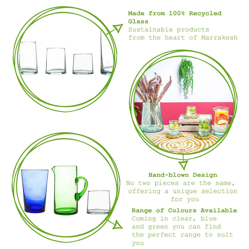12pc Meknes Recycled Glassware Set - By Nicola Spring