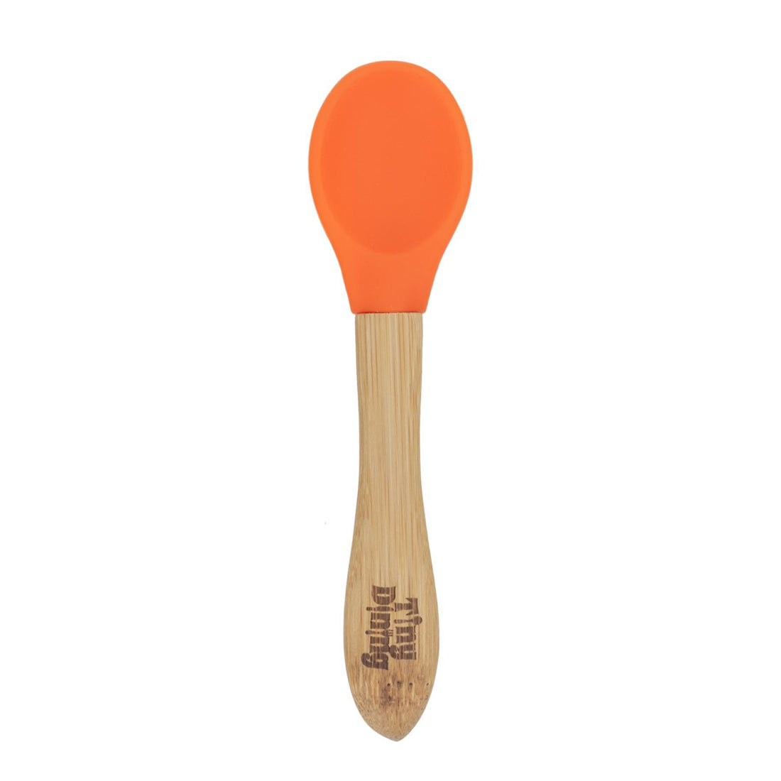 Bamboo Baby Feeding Spoon with Orange Silicone Tip