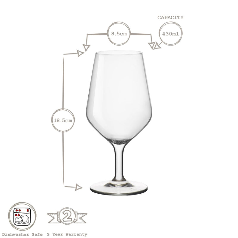 430ml Electra Short Stem Wine Glasses - Pack of Six - By Bormioli Rocco