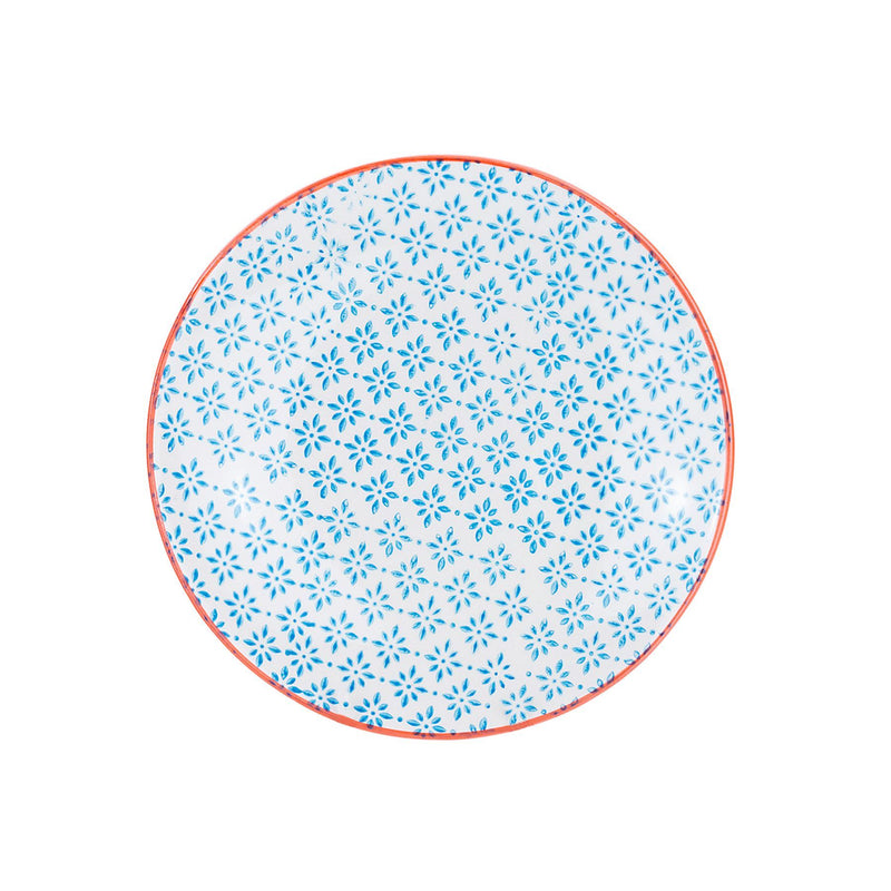 18cm Hand Printed China Side Plates - Pack of Six - By Nicola Spring